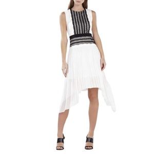BCBGMaxAzria Pleated Black & White Dress